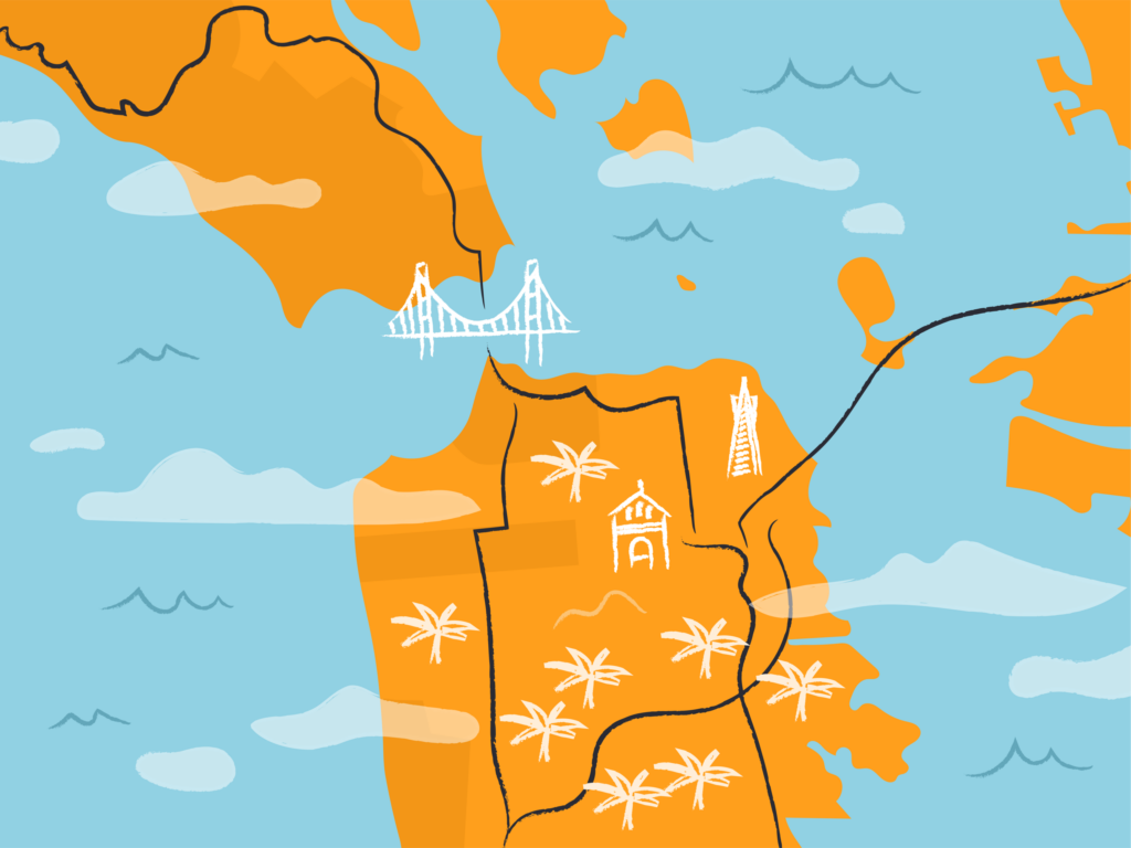 Illustrated map of San Francisco